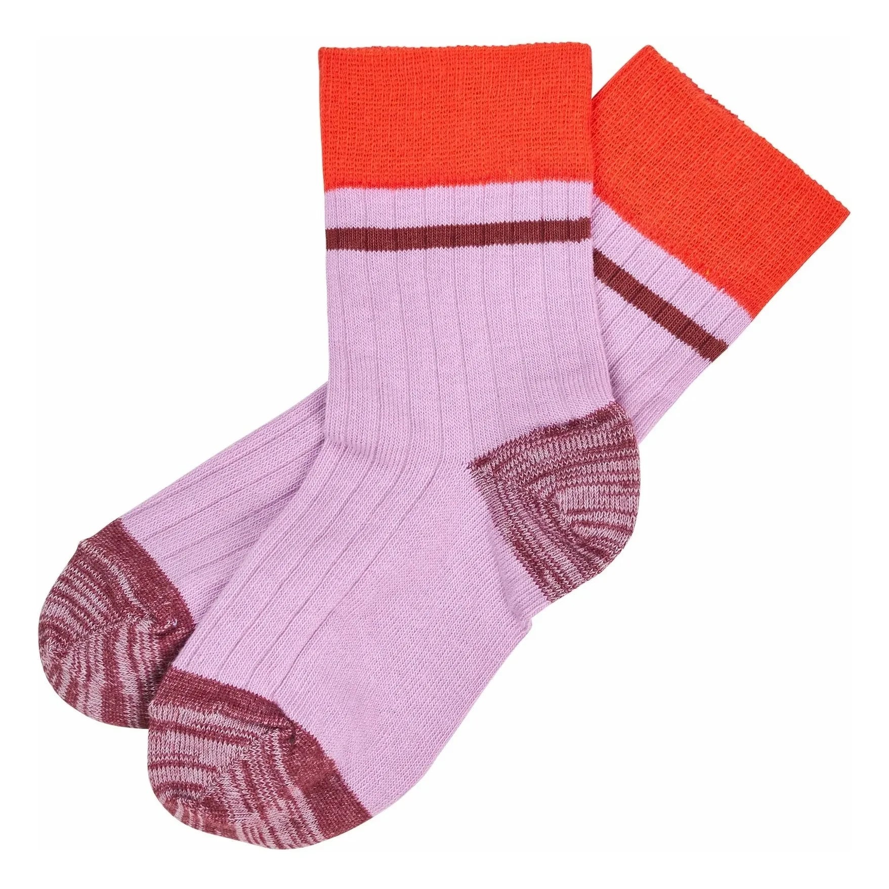 FUB - Calcetines extrafinos de rejilla ColorBlock | Lila