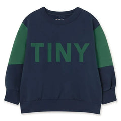 Tinycottons - Sudadera de algodón orgánico con bloques de color | Azul marino