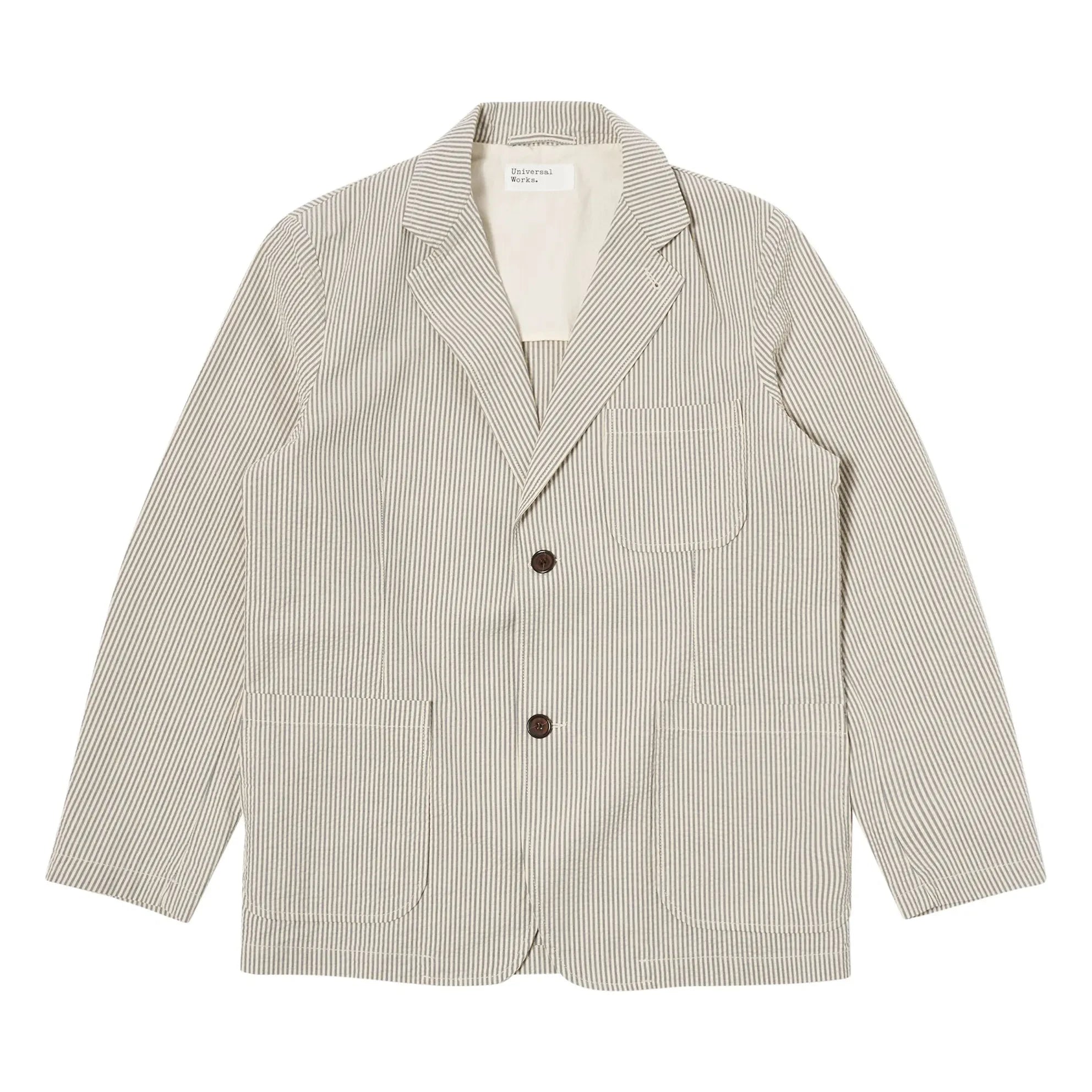 Universal Works - Chaqueta a rayas tipo Derby | Gris