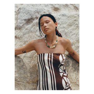 Soleil Soleil - Maeve Clove Coconut Keten Elbise | Kahverengi