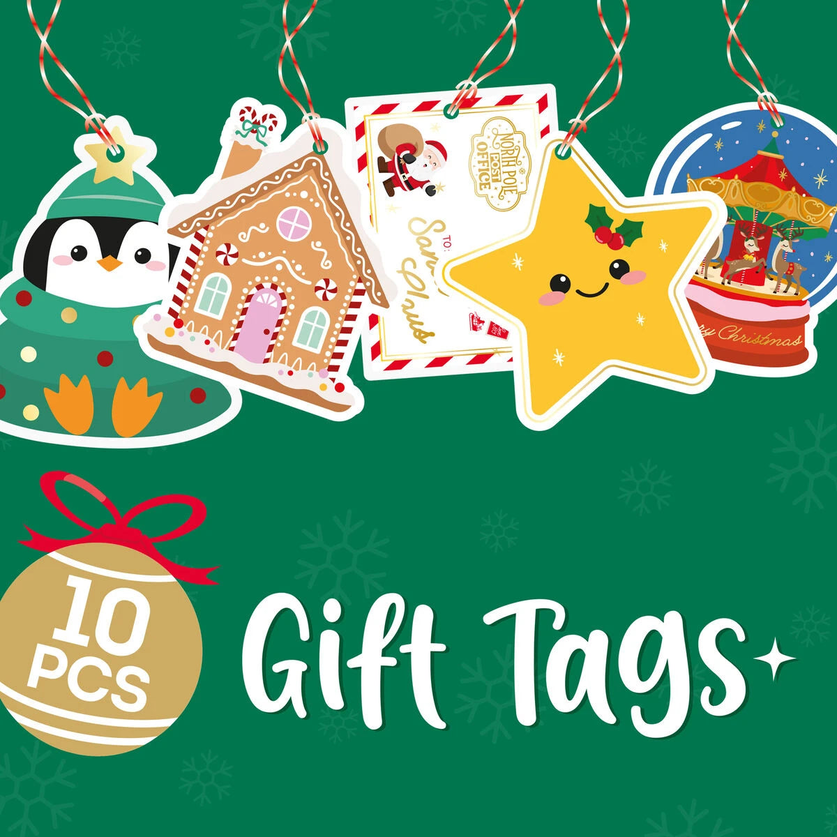 Legami - Set de 10 Etiquetas de Regalo de Navidad