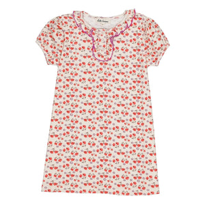 Hello Simone - Vestido de tulipanes florales de algodón orgánico | Blanco