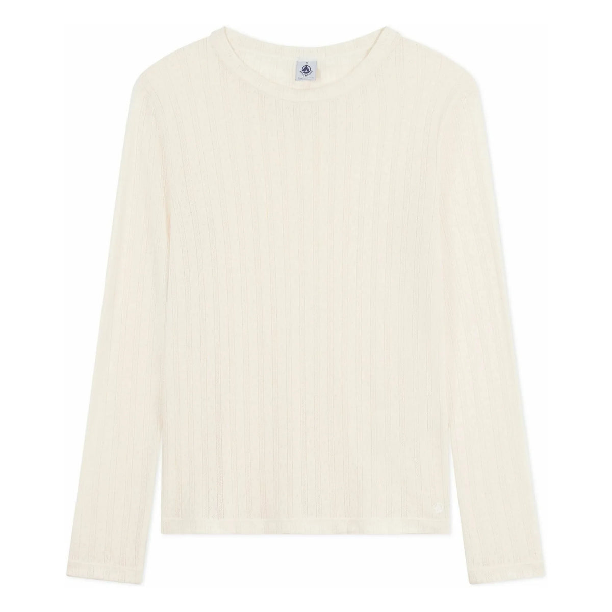 Petit Bateau - Camiseta de algodón orgánico calado | Crudo