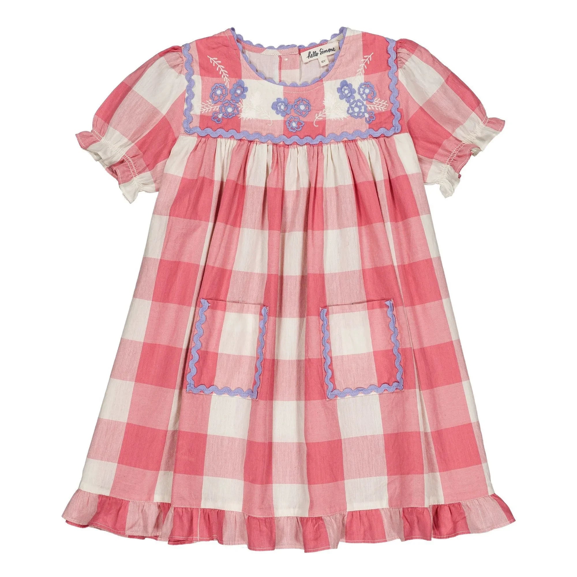 Hola Simone - Vestido de cuadros Louisette | Rosa