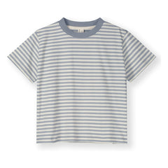 Gray Label - Camiseta Oversize a Rayas de Algodón Orgánico | Azul Glaciar