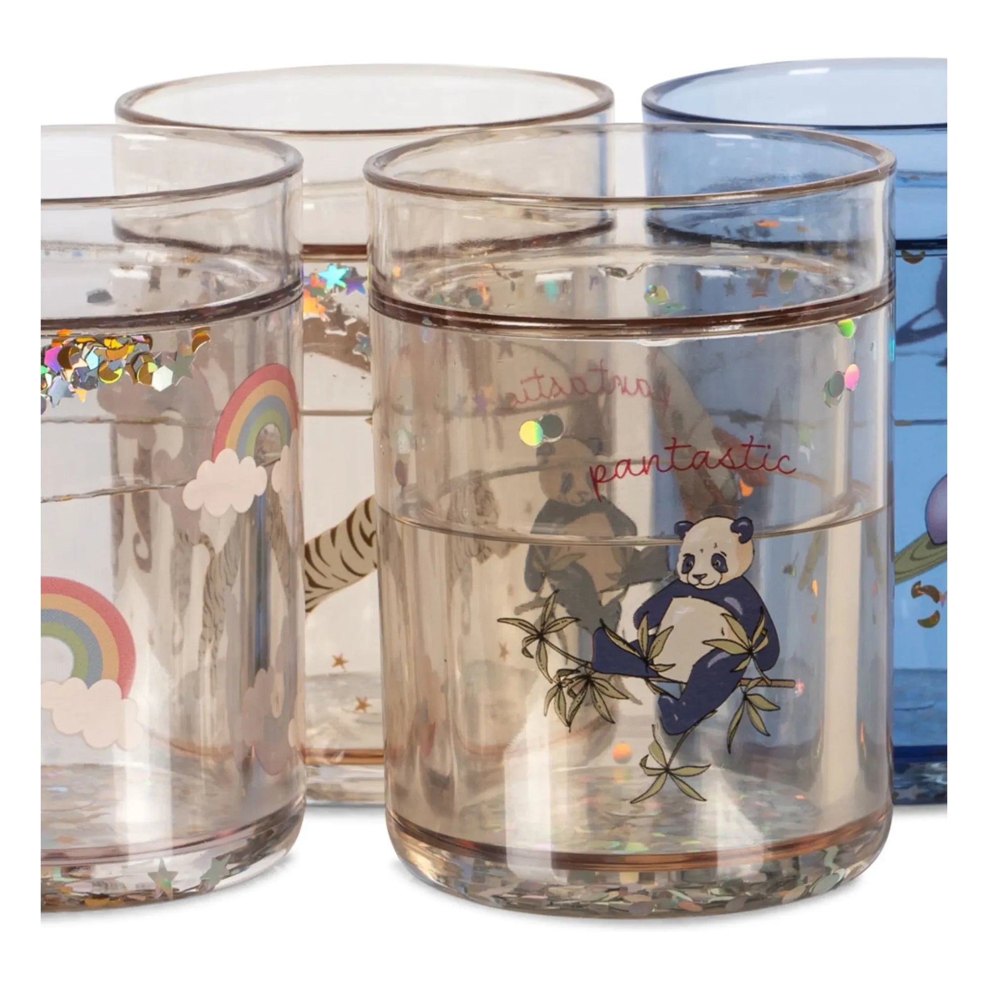 Konges Sløjd - Vasos con purpurina - Set de 4 | Azul