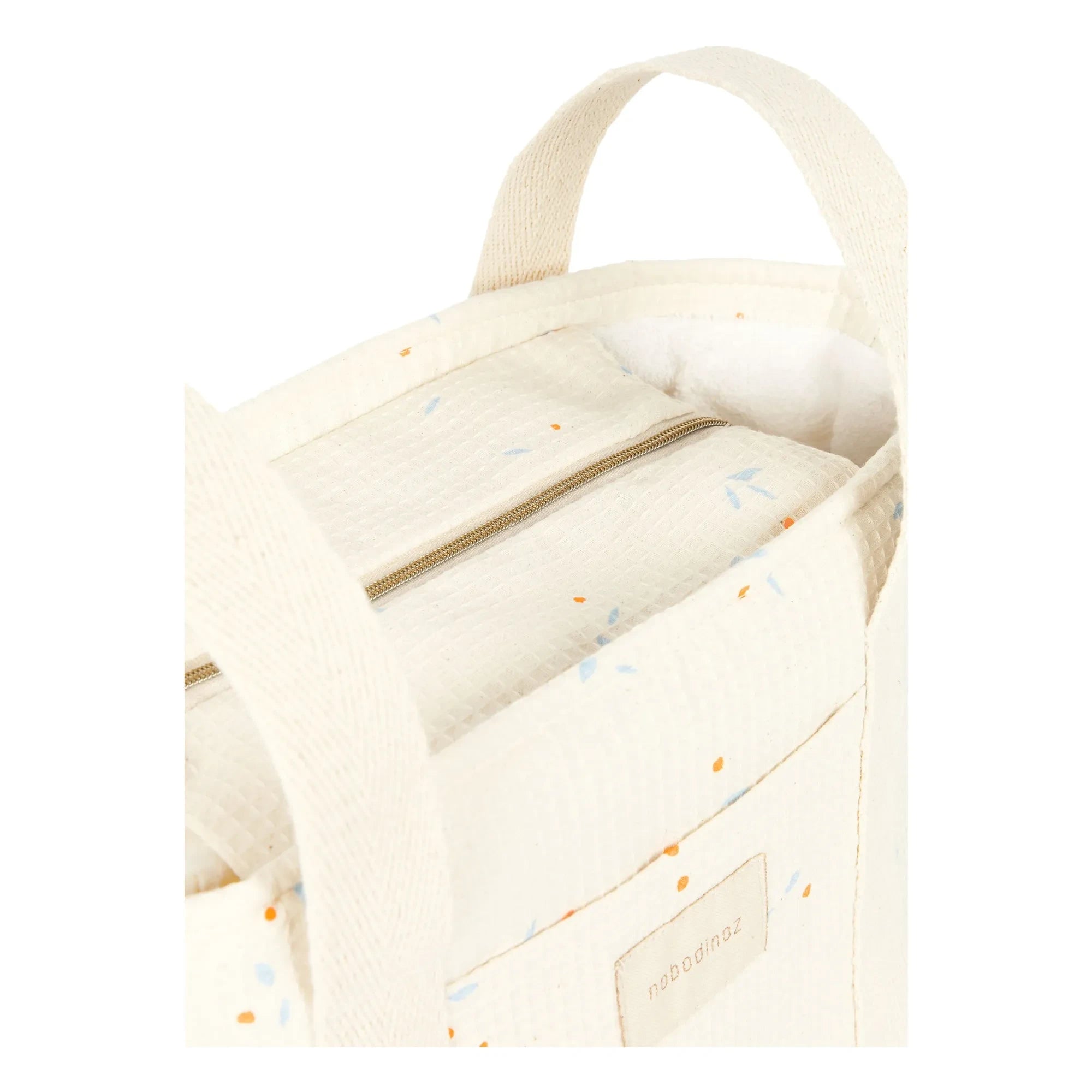 Nobodinoz - Organizador de cochecito Opera Orange Cherries | Beige