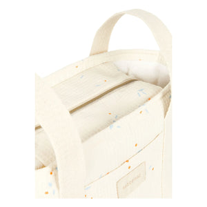 Nobodinoz - Organizador de cochecito Opera Orange Cherries | Beige