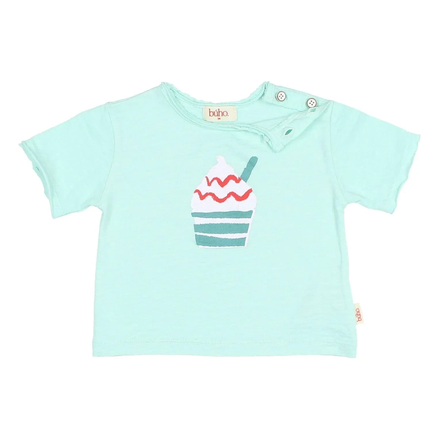 Búho - Camiseta de algodón orgánico con estampado de helado | Agua