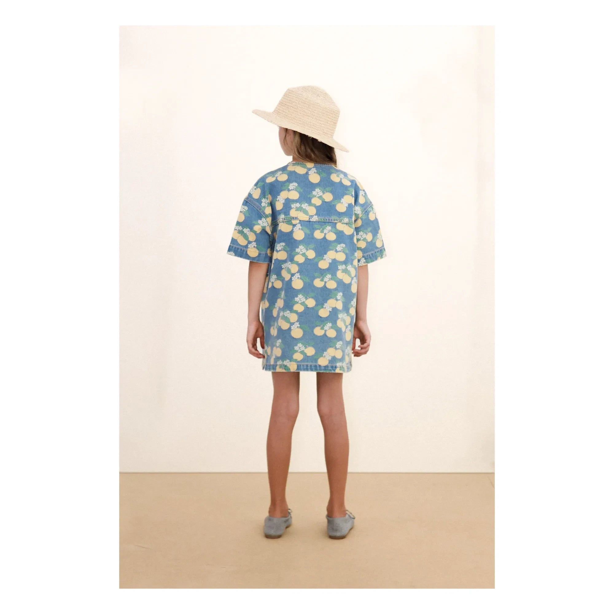 Tinycottons - Vestido vaquero naranja | Azul