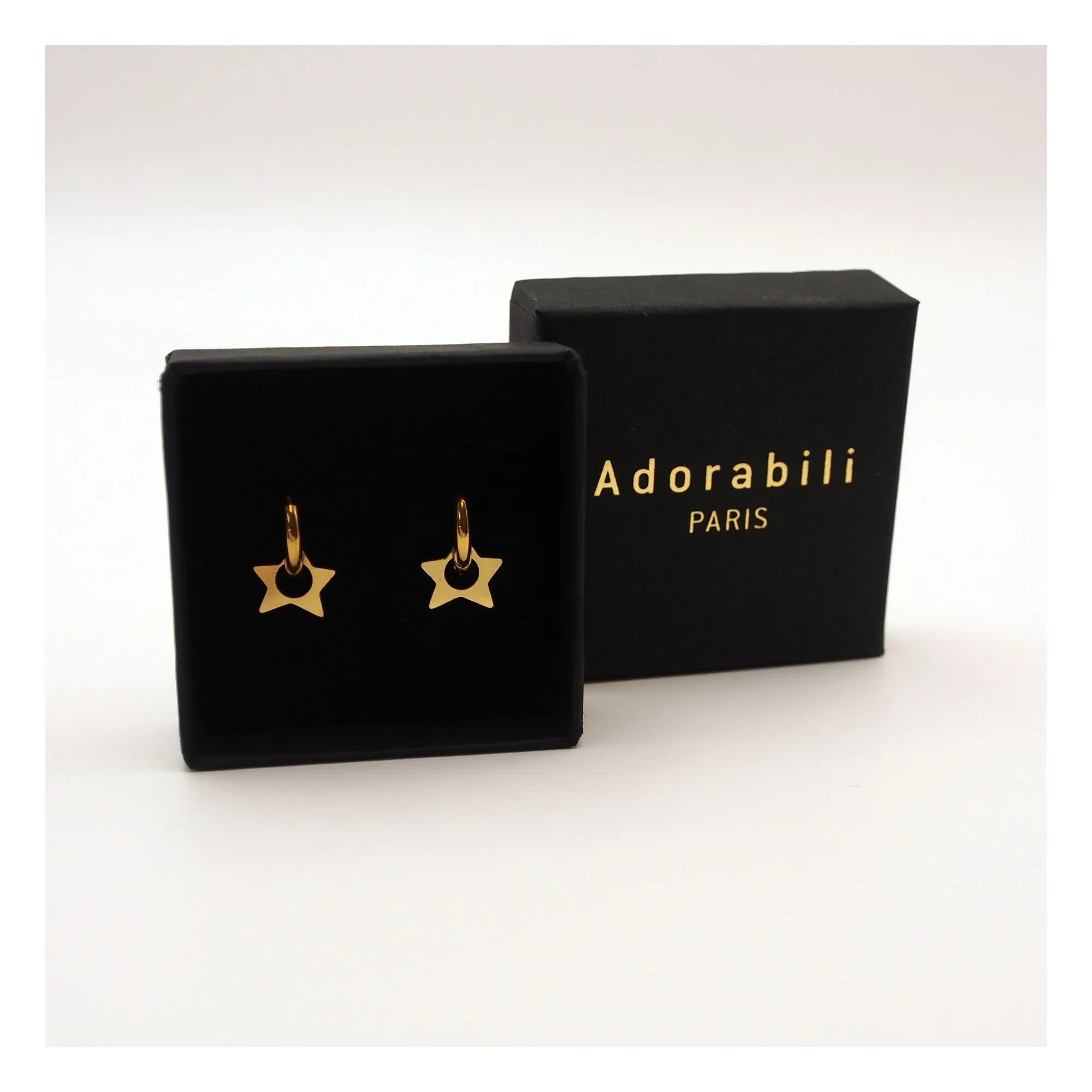 Adorabili - Pendientes de aro con estrella | Oro