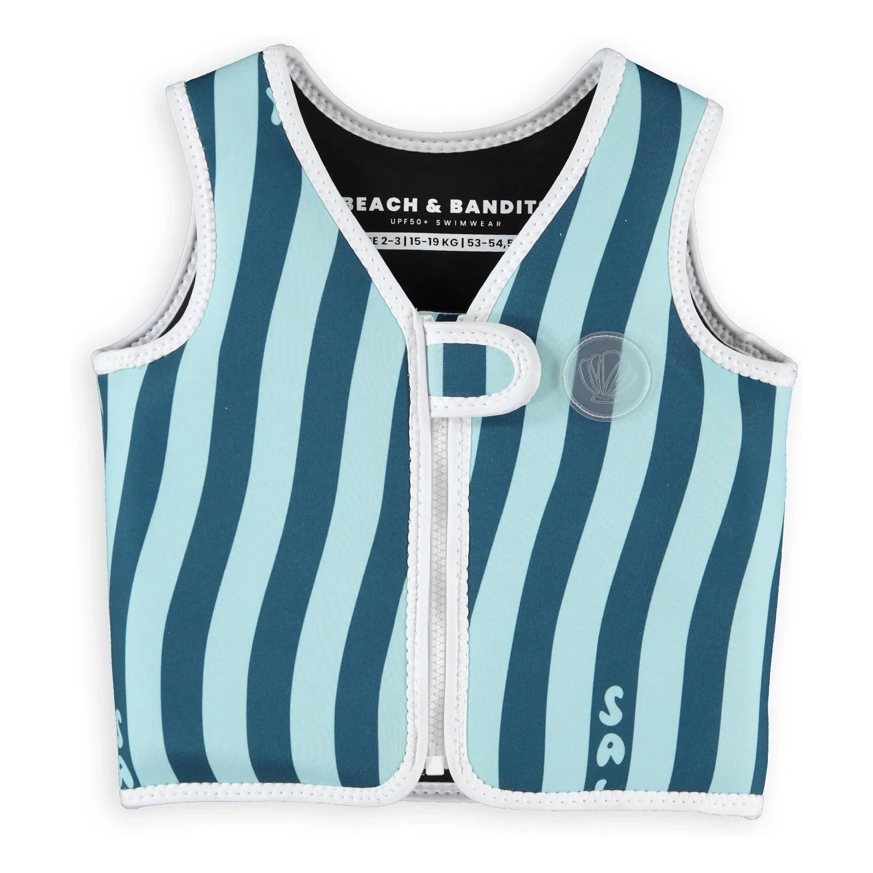 Beach & Bandits - Chaleco de natación Salty Stripes Fibras recicladas | Azul marino