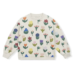 Arsène et Les Pipelettes - Organik Pamuklu Çiçek Desenli Sweatshirt | Yeşil