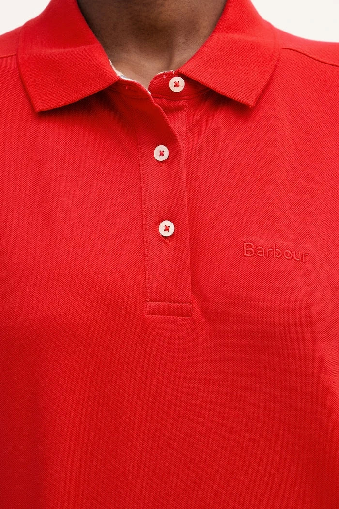 Camiseta Barbour Bowford para mujer con cuello de piqué elástico de algodón