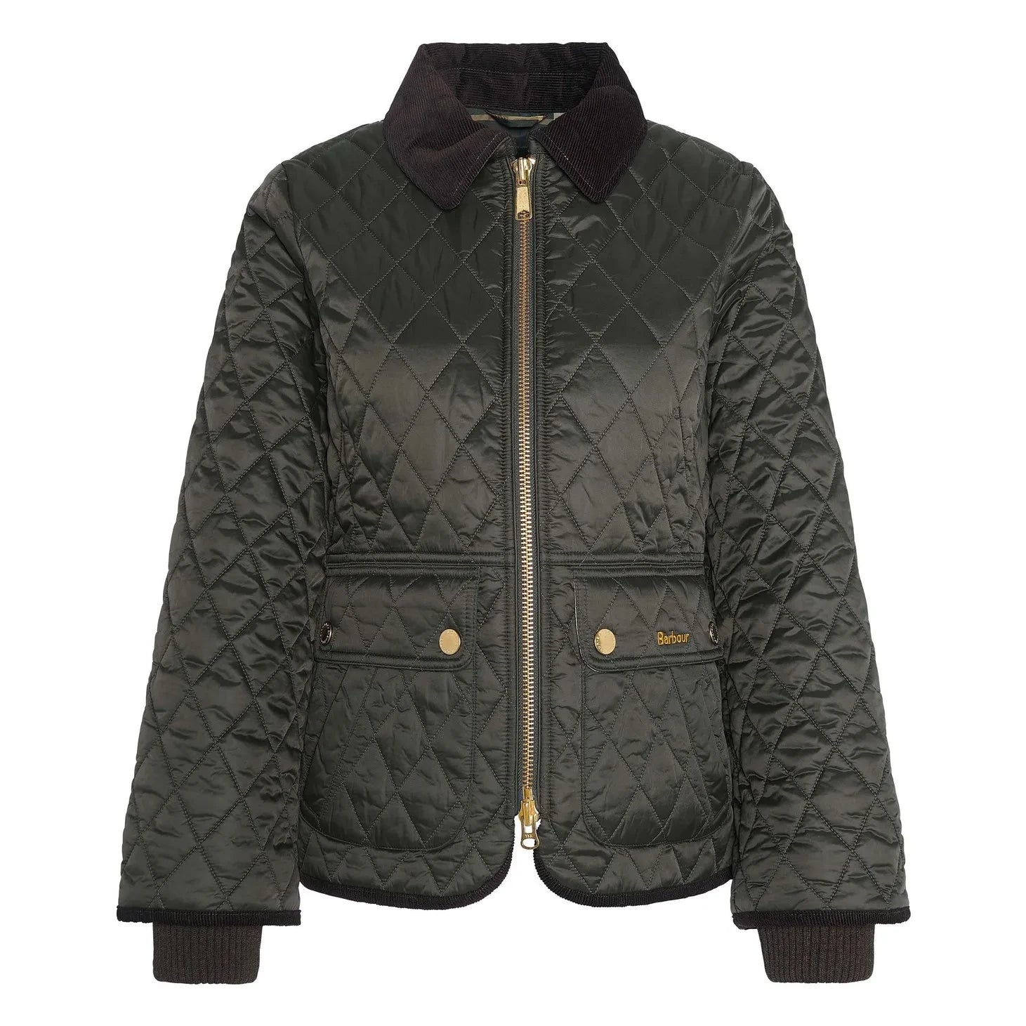 Barbour - Beadnell Dar Kesim Kapitone Ceket | Haki