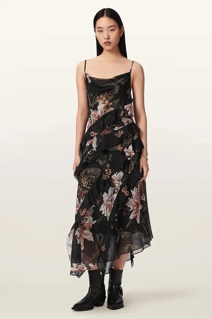 Vestido asimétrico con fruncido RUTH