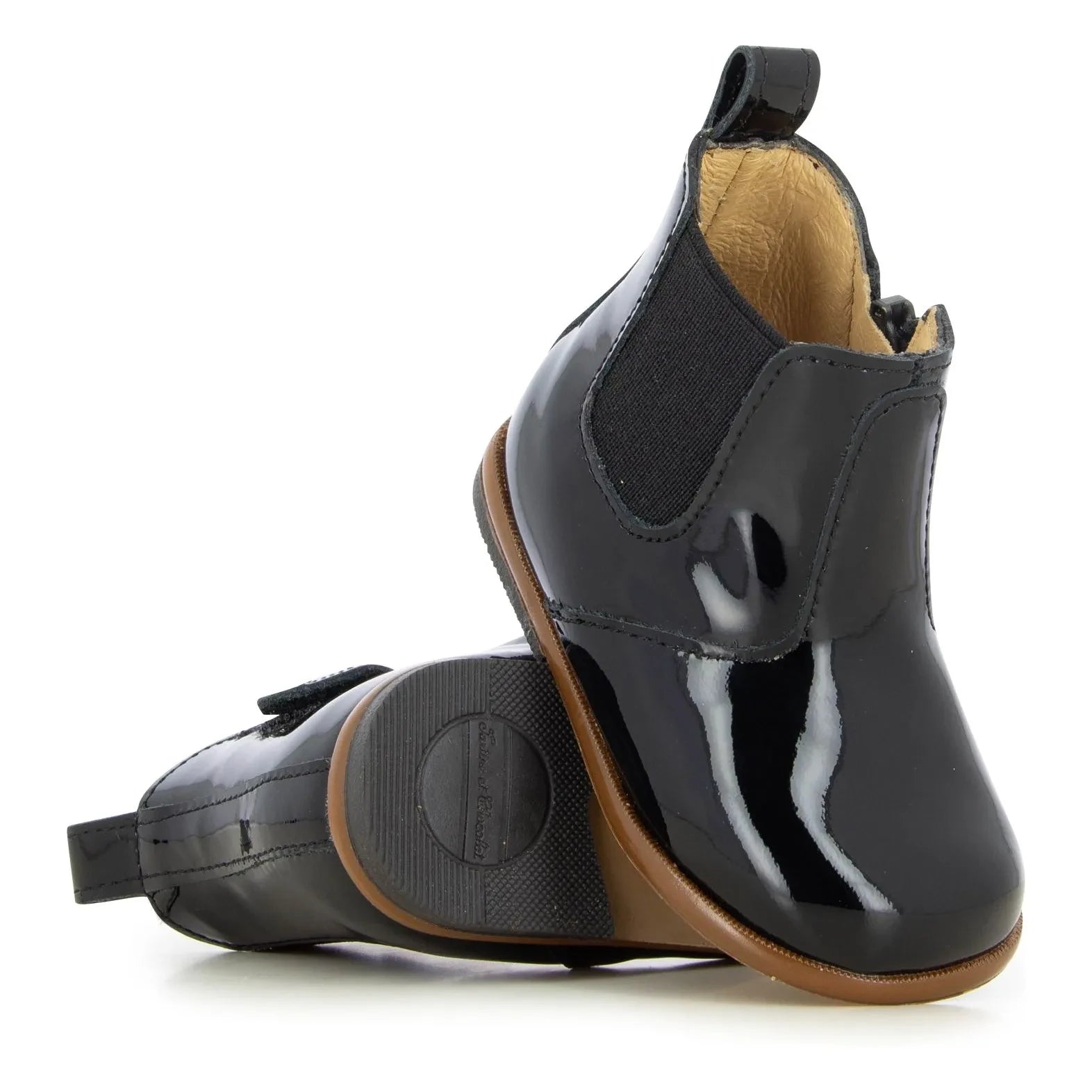 Tartine et Chocolat - Botines de charol con cremallera | Negro
