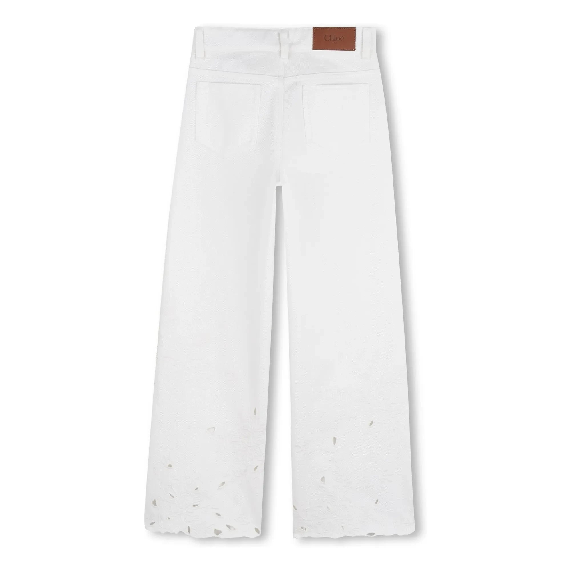Chloé - Pantalones bordados de algodón orgánico | Blanco