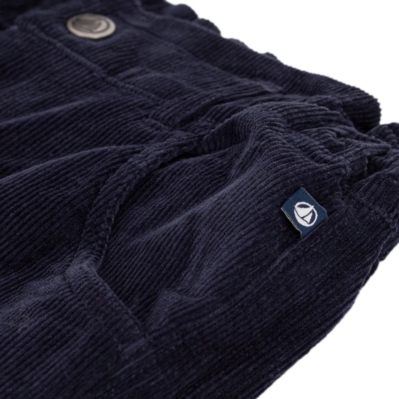 Petit Bateau - Kağıt Kese Pantolon Kadife Organik Pamuk | Lacivert