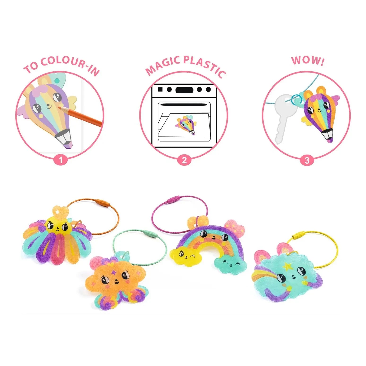 Djeco - Sanatsal Plastik - Kawai Anahtarlıklar
