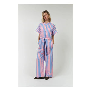 Lollys Laundry - Mono de rayas de algodón Mathilde | Rosa