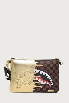 Sprayground - Bolsa de Hombro de Mujer en Piel Sintética Marrón con Tiburones de París 910B9344NSZ