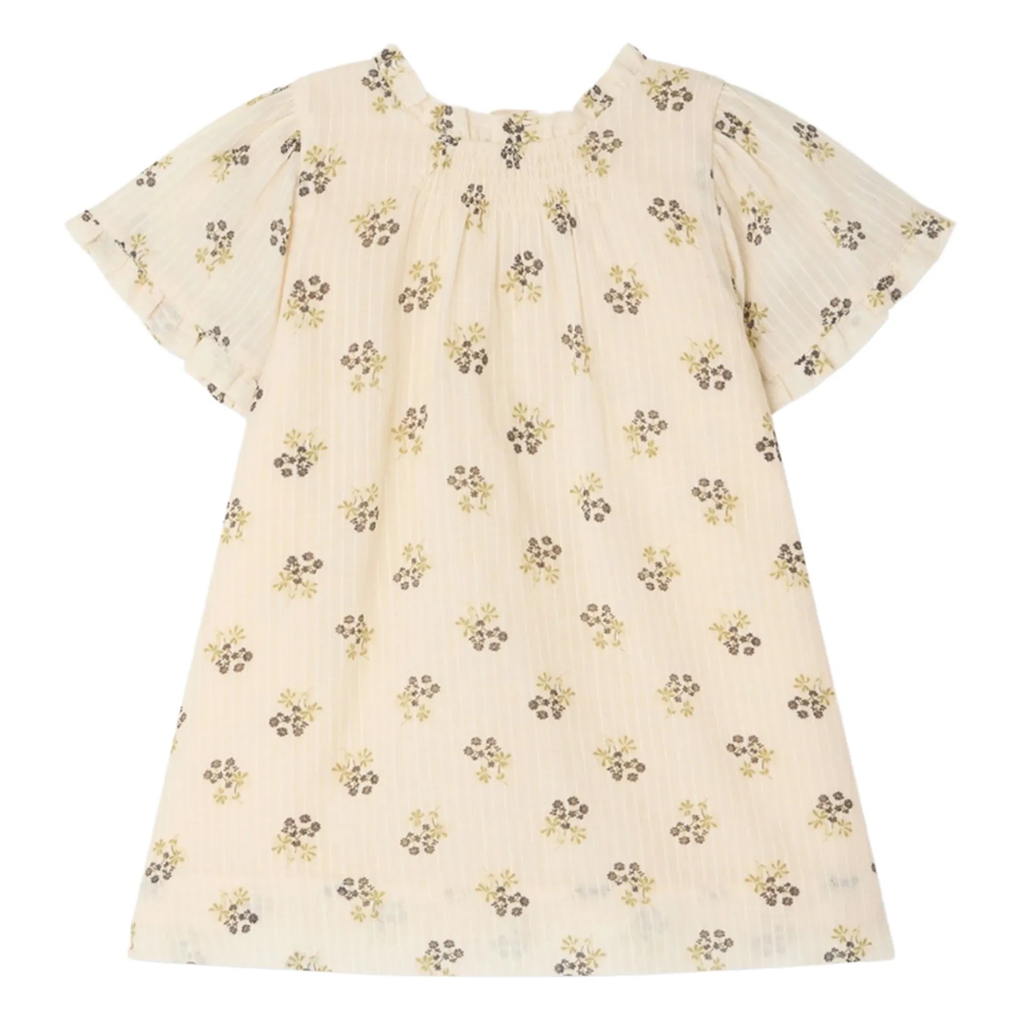 Bonpoint - Vestido de algodón orgánico Lucie Fleurie | Crudo