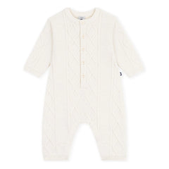 Petit Bateau - Yün Bükümlü Örgü Tulum | Beyaz