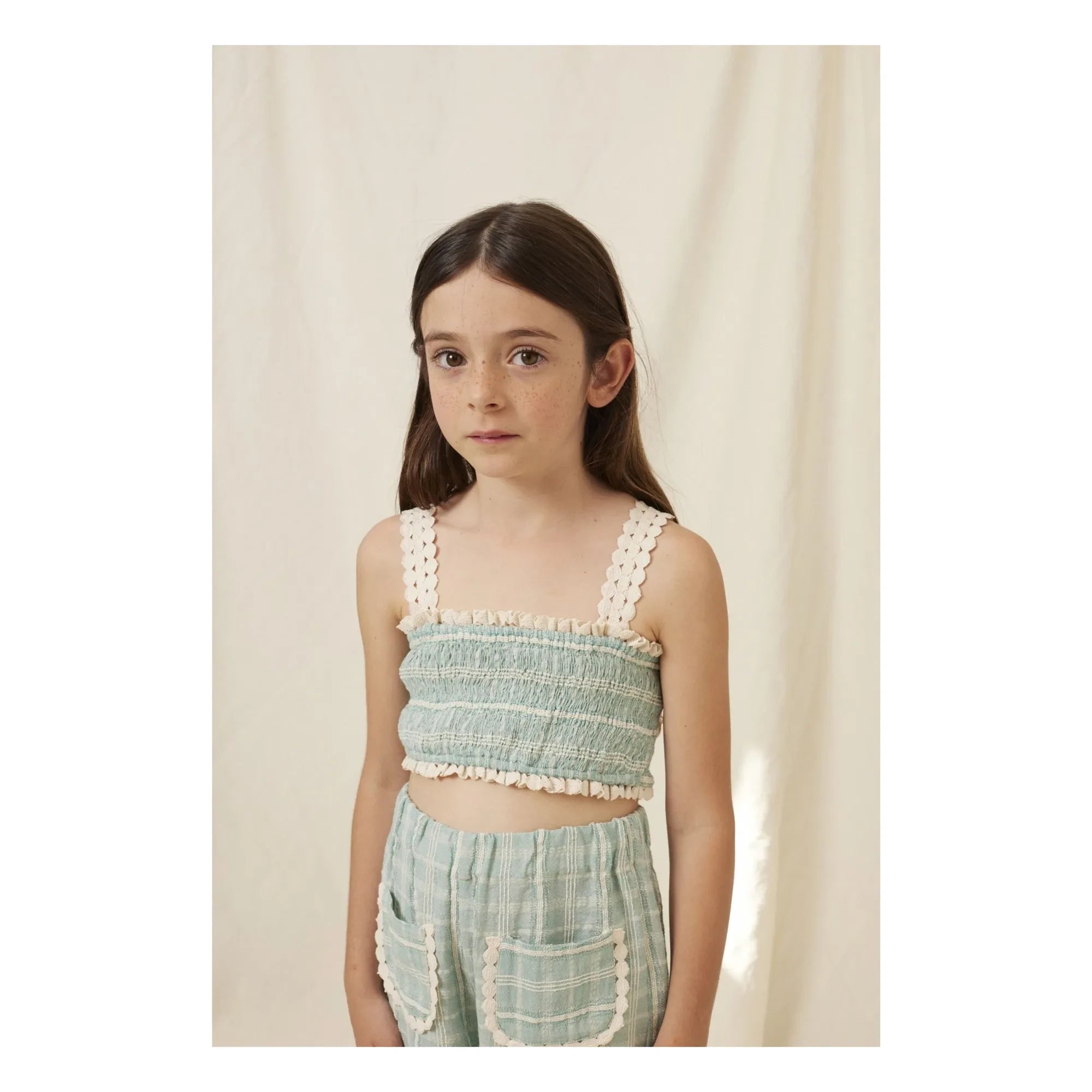 Bebe Organic - Blusa fruncida Mia | Verde Azulado
