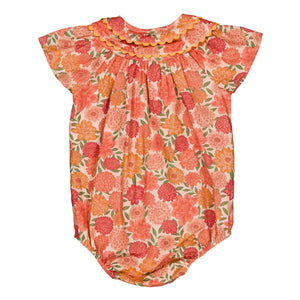 Loir - Toinette Fleurs Romper de algodón orgánico | Coral