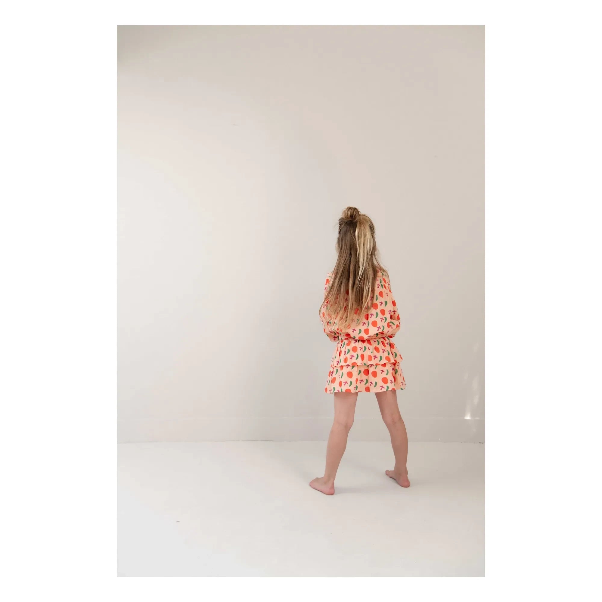 Jenest - Elle Birds falda de algodón orgánico | Melocotón