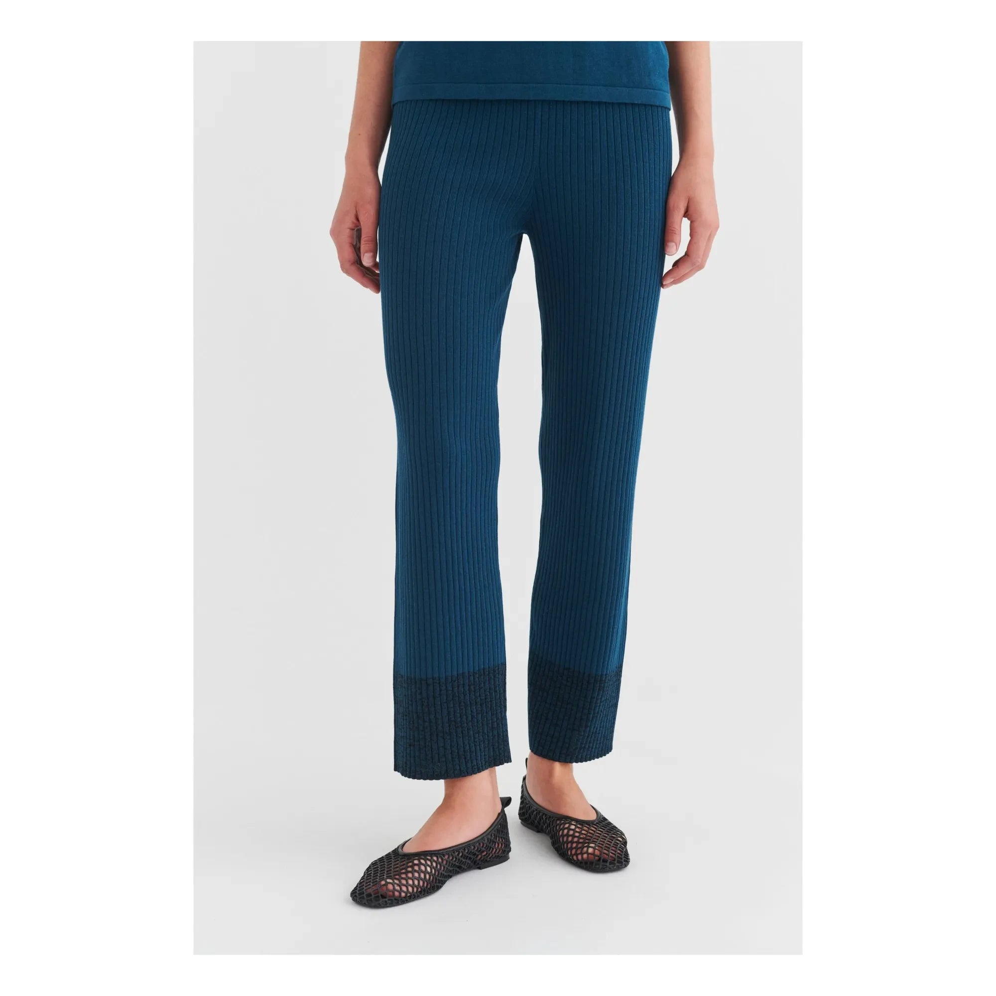FUB - Pantalones acanalados High Twist | Azul
