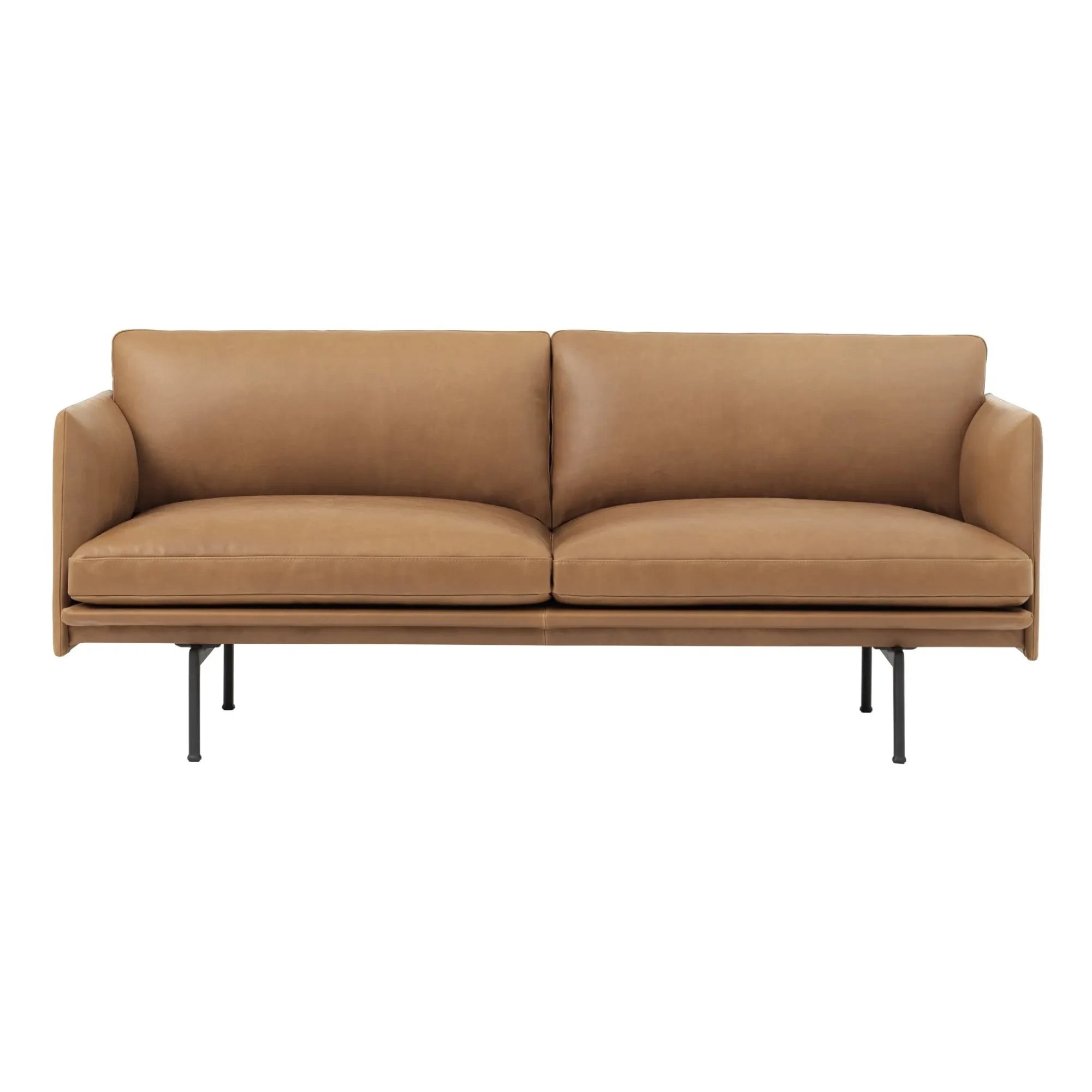 Muuto - Sofá de 2 Plazas Outline de Piel | Coñac