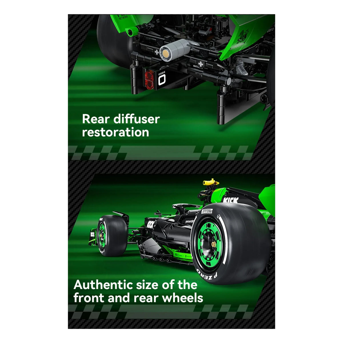 Cada - Kit de construcción 1:8 - Equipo KICK Sauber F1 C44 2024 - 2.553 piezas