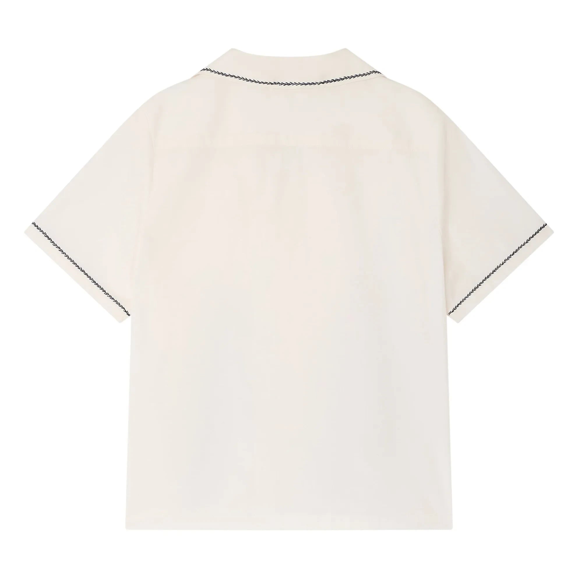 Bonpoint - Camisa con bordado Steve Algodón orgánico | Crema