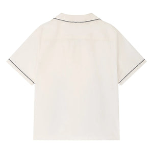 Bonpoint - Camisa con bordado Steve Algodón orgánico | Crema