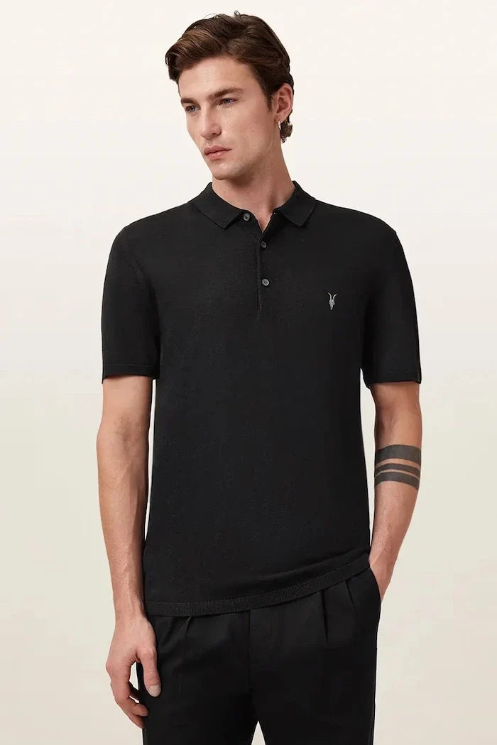 AllSaints Camiseta polo de lana para hombre MODE