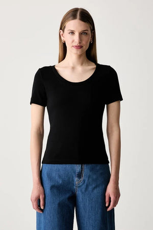 Weekend Max Mara camiseta de mujer básica de algodón y elastano WKDMULTIJ