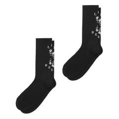 Les Deux - Calcetines con logo floral (Paquete de 2) | Negro
