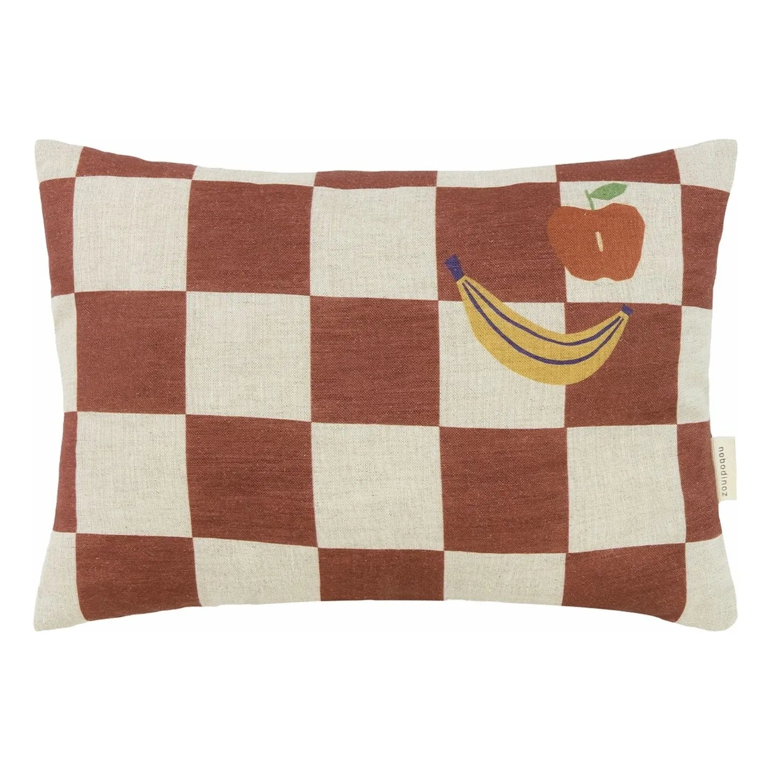 Nobodinoz - Cojín rectangular Fruits Vibes - French Linen | Camel