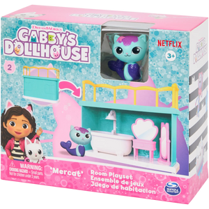 La casa de muñecas de Gabby - Juego de juguetes de aventuras de baño con Mercat