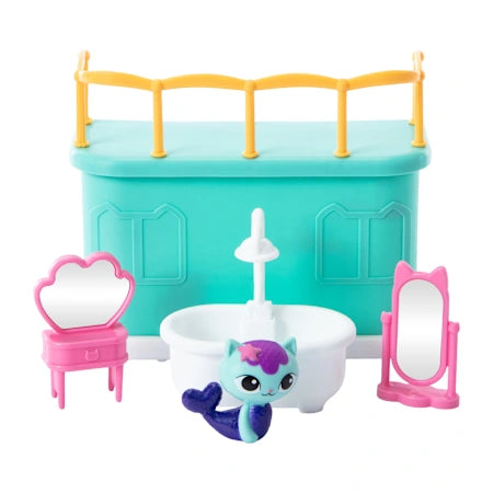 La casa de muñecas de Gabby - Juego de juguetes de aventuras de baño con Mercat