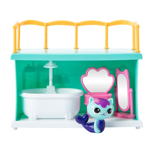 La casa de muñecas de Gabby - Juego de juguetes de aventuras de baño con Mercat
