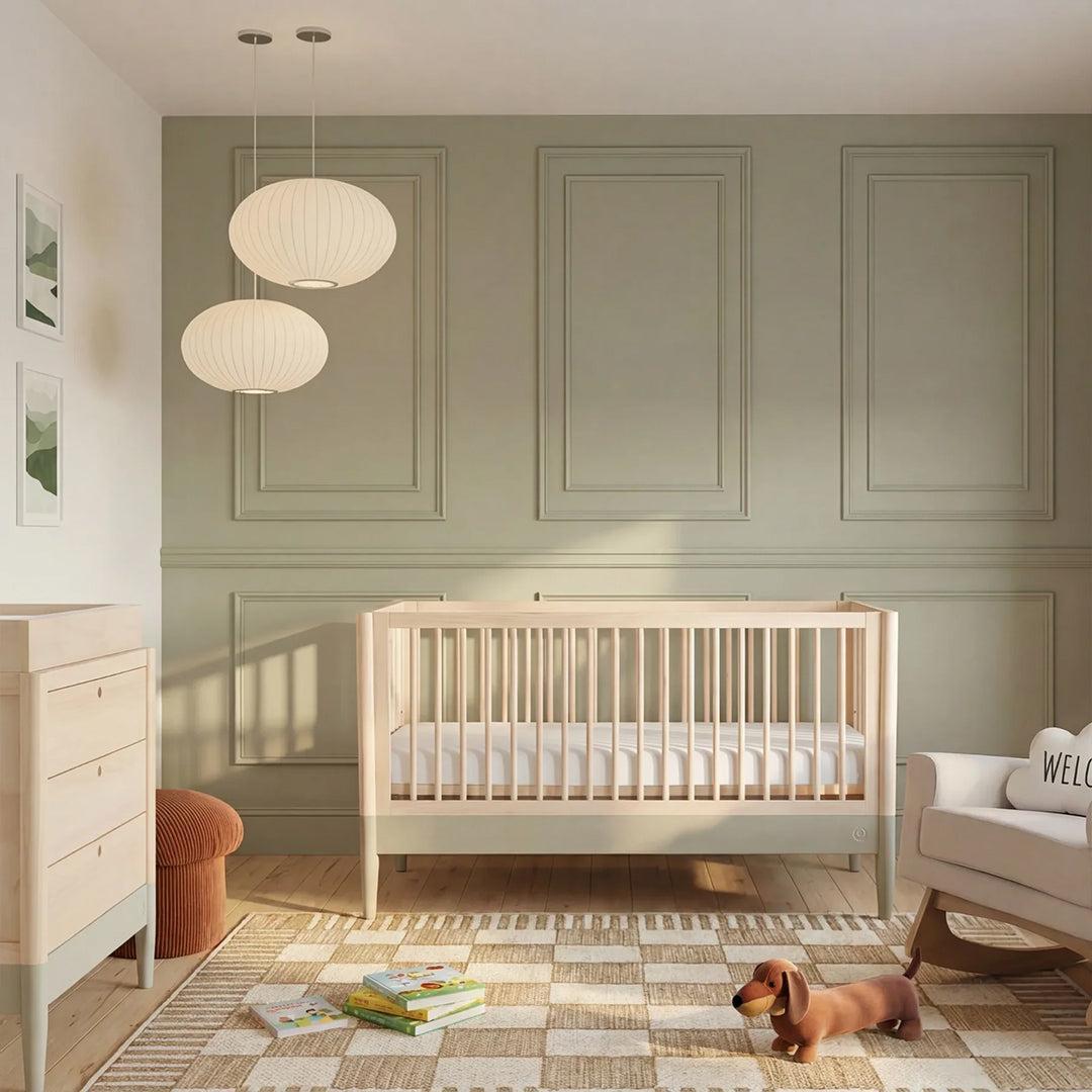 Gaia Baby Eos Cot & Dresser Set-Nursery Sets-Desert Sage/Natural Ash- | Natural Baby Shower