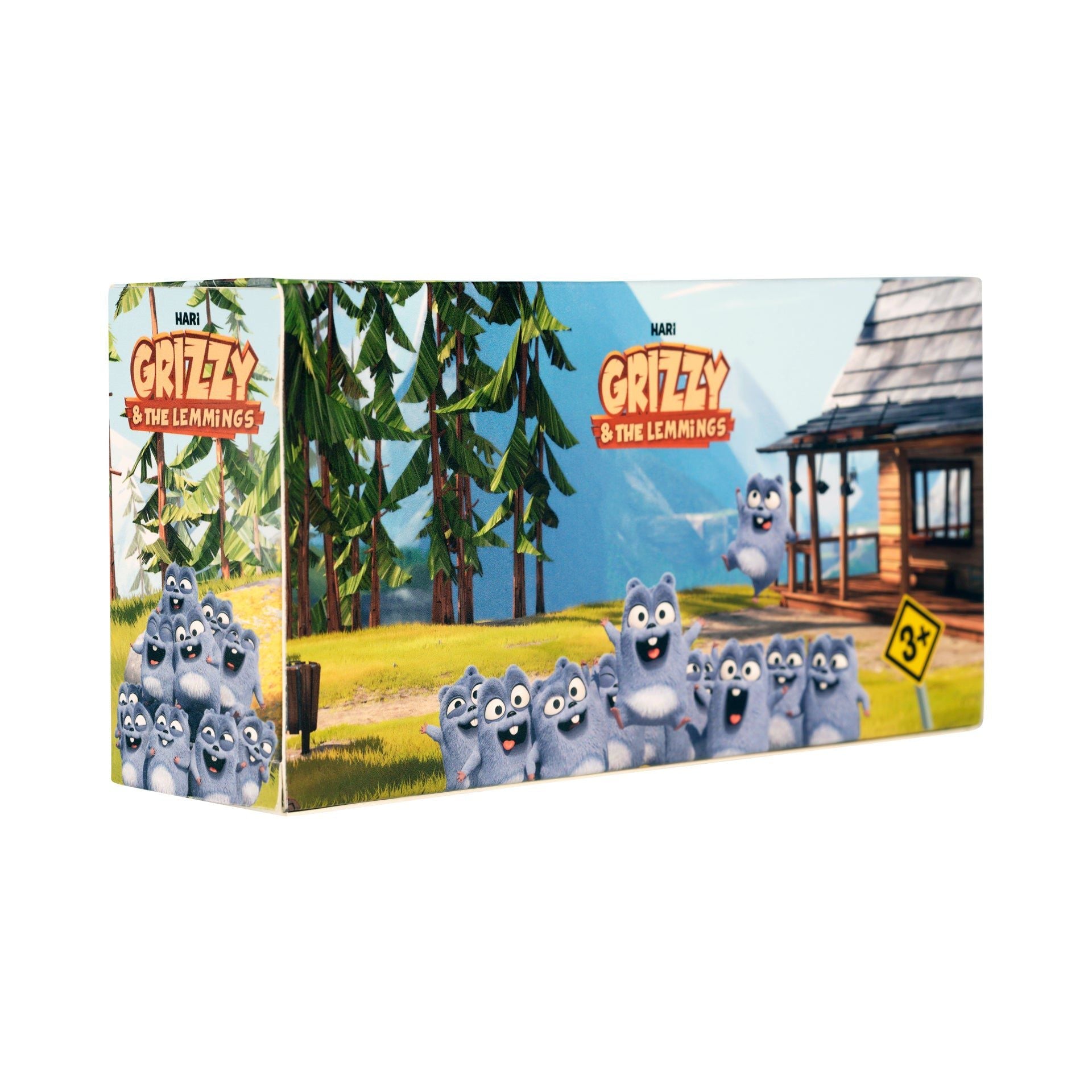 Grizzy y los Lemmings - Juguete de figura de 3 Lemmings