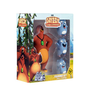 Grizzy y los Lemmings - Set de 4 Figuras de Juguete