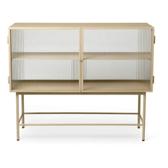 Ferm Living - Consola Haze en cristal estriado y metal | Beige