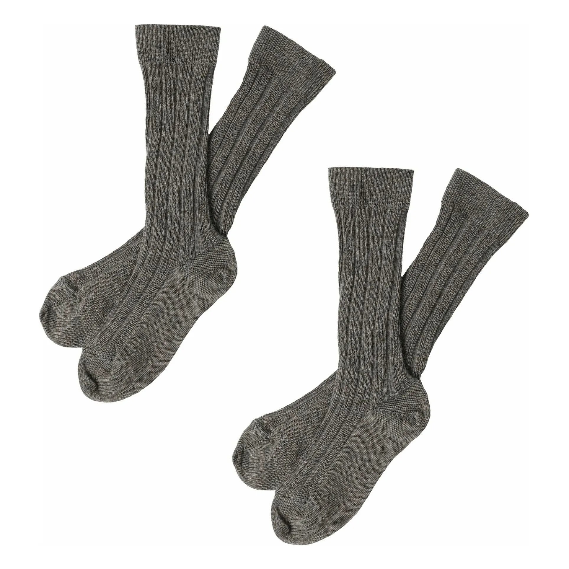 FUB - Calcetines de lana de altura | Beige Oscuro