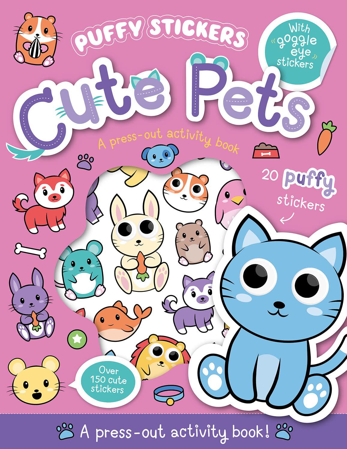 Imagine That - Libro de pegatinas hinchadas de mascotas bonitas en inglés