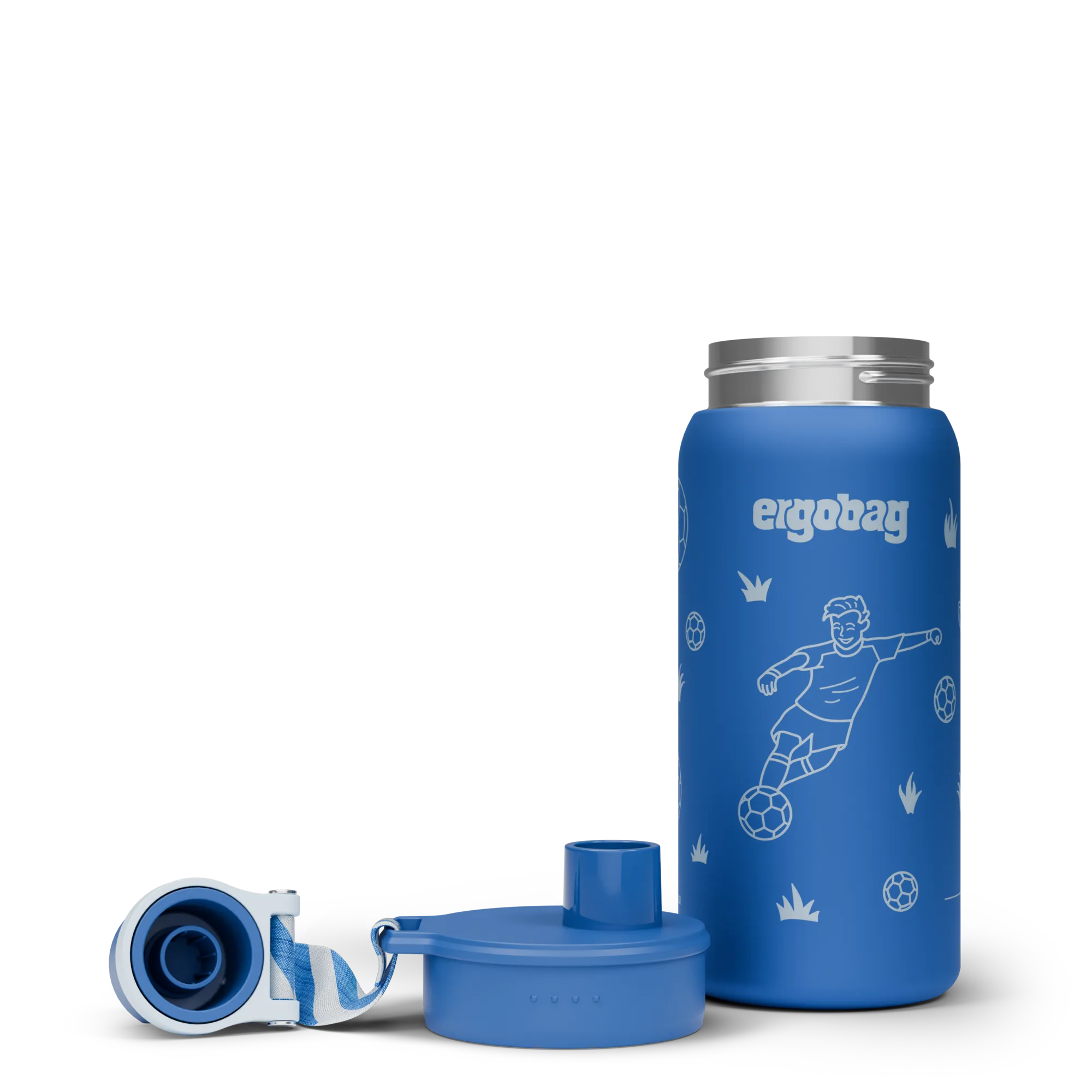 Ergobag - Botella de Acero Inoxidable Fútbol